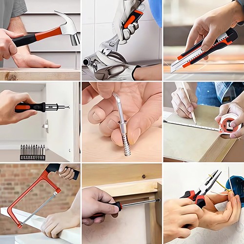 Repair Tool Kit 100 Piece General Household Hand Tool Set w/ Portable Tool Case - Picture 5 of 11