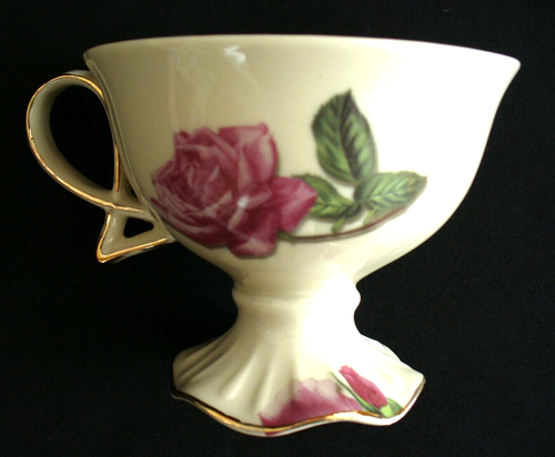 ROMANTIC ROSE~Victorian~TEAPOT&CUP~Tea For One~PORCELAIN~Burton & Burton~GOLD - Picture 3 of 24