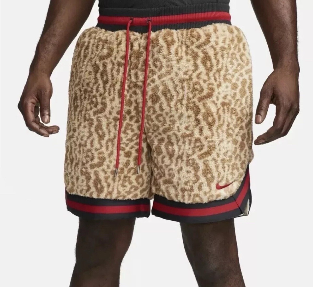 Nike Mens Leopard Print Fur Basketball Shorts Gym Premium DQ6176-206 Size XL