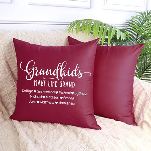 Funda de almohada personalizada Grandkids Make Life Grand - 18" x 18" - Imagen 13 de 13