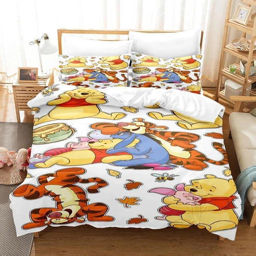 Winnie Pooh Set di Biancheria da Letto 2 Pezzi 3 Pezzi Trapuntino Copripiumino Singolo Matrimoniale King Size UK - - Foto 10 di 17
