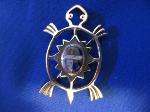 NEU Navajo Spinnennetz Brillant Opal Sterlingsilber Anhänger Anstecknadel Brosche Schildkröte - Bild 2 von 11