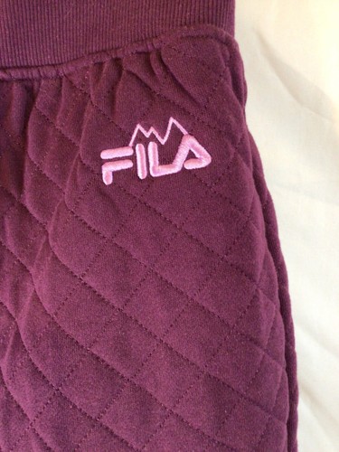 fila womens joggers maroon size medium snap button quilted Finley high rise - Picture 7 of 12