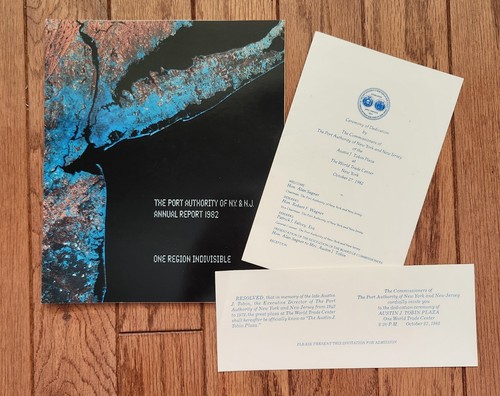 1982 Port of New York Authority Annual Report & TOBIN PLAZA Ceremony info