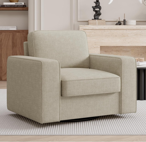 Extra Wide Mid-Century Modern 36'' Width 360 Rotation Swivel Accent Chair - Picture 8 of 55