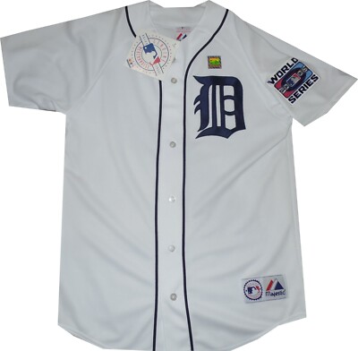Majestic - USA製 00s Detroit Tigers 袖ワッペン付き 古着ゲームシャツ Majestic - USA製 00s Detroit Tigers 袖ワッペン付き 古着