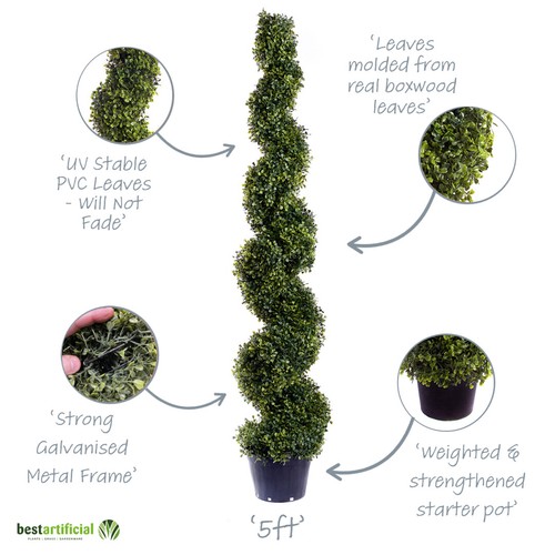 Best Artificial Spiral Boxwood Buxus Topiary Outdoor Twist Garden Home Trees - Picture 5 of 15
