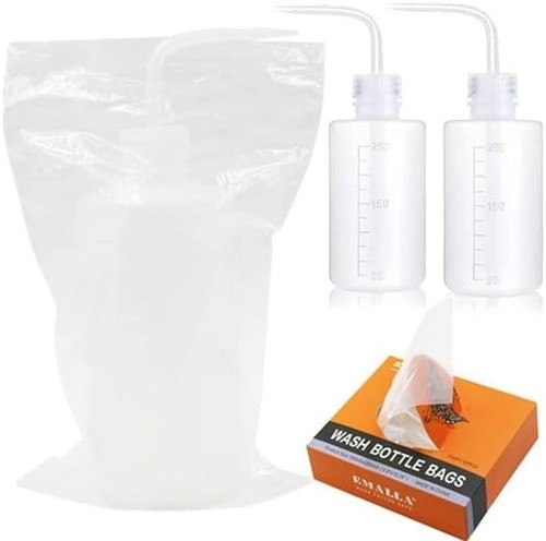 Medical-Grade Tattoo Wash Bottle Set: 250ml Squeeze with Pre-Punched Bottle Bags - Picture 3 of 9