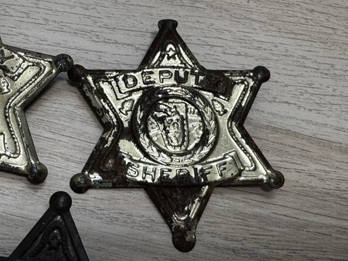 Vintage Wild Bill Hickok Deputy Marshal Tin Star & 2 Deputy Sheriff Tin Stars - Picture 6 of 16