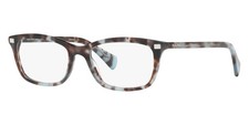 New Ralph Woman Rectangle Eyeglasses RA7089 1692 Shiny Blue Tortoise 53mm