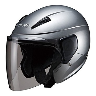 Marushin Motorcycle Helmet Semi-Jet M-520XL Silver XL Size Fits 61-62cmfrom JP
