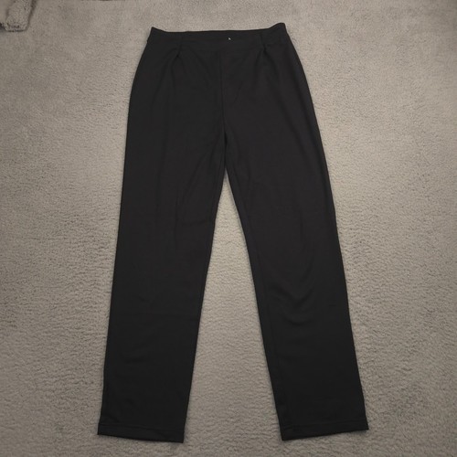 Bob Mackie Black Pleated Front Pants Womens M Pull On Stretch Comfort Wear - Picture 1 of 7