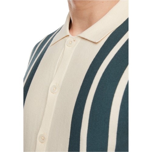 Urban Classics Knit Retro Shirt Herren Freizeithemd Baumwolle 12gg gestreift Neu - Picture 6 of 21