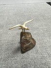Vintage Mid century Cadgwith Stone Rock from Falmouth with sea bird figure