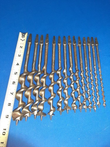 Vintage Irwin Tools 14pc Auger Bit Set Drill Bit Woodworking Bits 4 Thru 16 - Bild 2 von 14