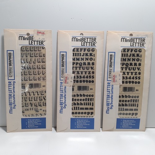 MiniBetter Letter C-Thru Graphics M17 Dry Transfer Lettering - Lot of 6 - Picture 2 of 6