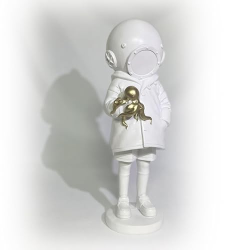 Resin Deep Sea Diver Figurine Banksy Girl Statue Graffiti Street Shenqianzhe8 - Picture 8 of 8
