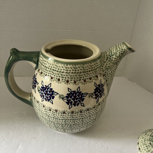 Boleslawca Manufaktura Handmade-Handpainted Polish Ceramic Large Teapot 64 oz. - Picture 19 of 23