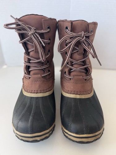 SOREL Slimpack III Lace Up Brown Waterproof Leather Snow Boots Women’s Size 8.5 - Picture 3 of 11