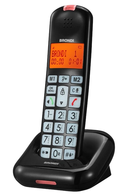Telefono Cordless da Casa Fisso Senza Fili BRONDI Senior Tasti Grandi x Anziani, fotografia 4 di 8