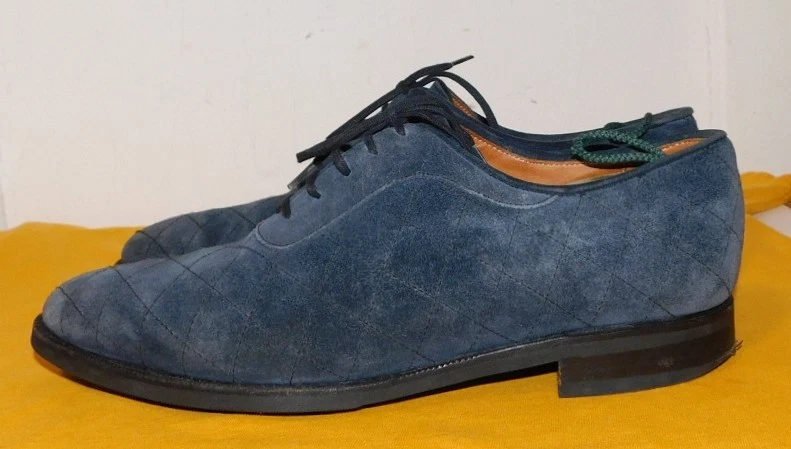 J. FITZPATRICK SPOKANE 蓝色麂皮绒皮革牛津鞋英国 7E/美国码 8D. — 第 4/4 张图片