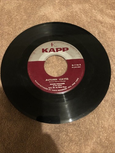 ROGER WILLIAMS AUTUMN LEAVES/TAKE CARE KAPP RECORDS VINYL 45 - Picture 2 of 2
