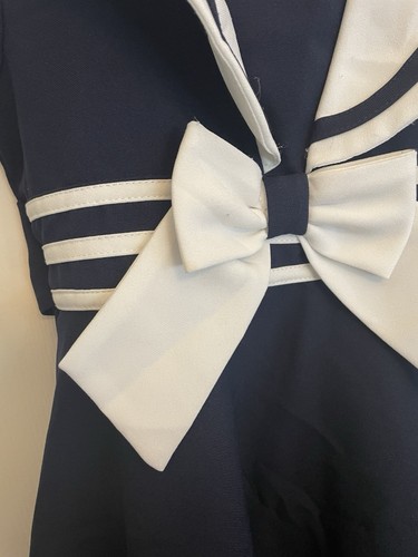 Bonnie Jean Girls size 6 Navy Blue And White Sailor Dress - Picture 3 of 7