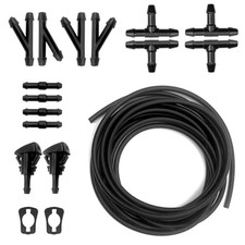Windshield Washer Hose Kit, 5M Washer Fluid Hose  12 Hose Connectors  2 Fan
