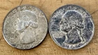 074-Lot Of 2 1964 Washington Quarters Circulated