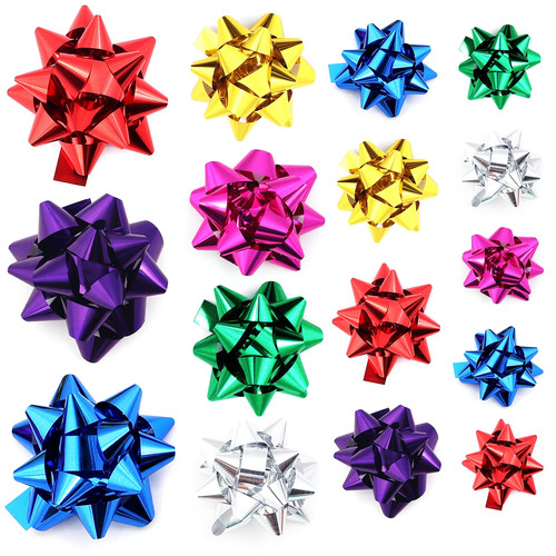Fiocchi stella piccoli 10/20 pezzi per confezione regalo fiocchi nastro natalizio multicolore - Foto 7 di 31