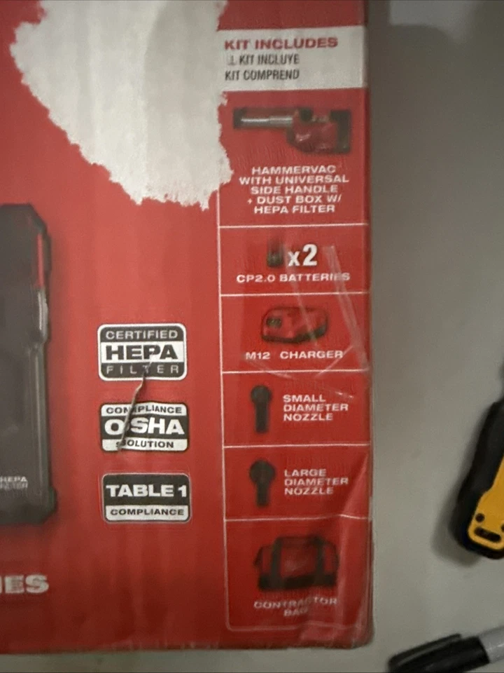 NUEVO Milwaukee 2509-22 M12 Hammer Vac Kit Universal Bolsa, Cargador y 2 Baterías Foto 3 de 4