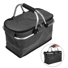 Insulated Picnic Basket Cooler Bag 40X23X20 cm Foldable with Handles for Travel
