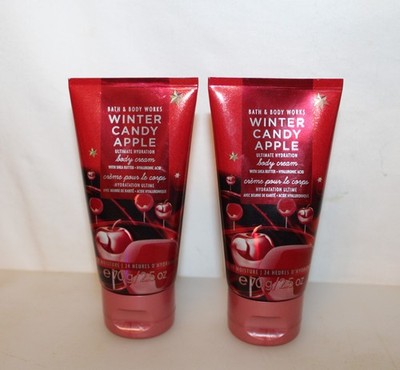 Bath & Body Works Winter Candy Apple Body Cream X2 Travel Size- 2.5 Oz. Each