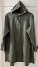 Logo Lounge Lori Goldstein Hoodie Women 2X Sage Pocket Full Zip Oversized Jacket