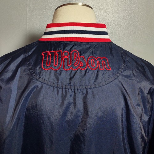 VTG 80s / 90s Wilson Windbreaker 1/2 Zip Embroidered Spell Out Logo. Men's XL - Picture 11 of 17
