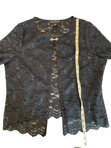 Jessica Howard Sequin Lace Jacket Formal Dress Mother Bride Groom Navy Blue 16 - Picture 14 of 18