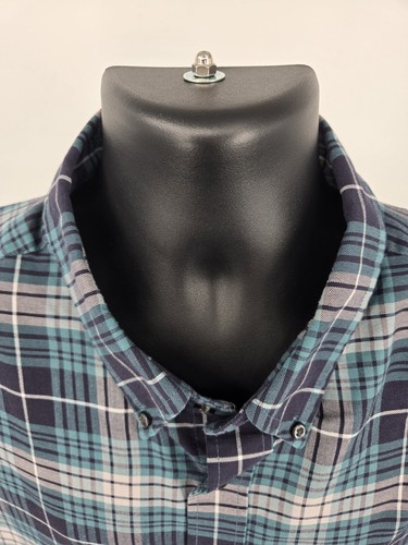 St. Johns Bay Shirt Adult 2XLT TALL Blue Flannel Plaid Long Sleeve Outdoor Mens - Picture 4 of 12