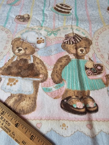 Ositos de peluche de tela de franela de algodón vintage Daisy Kingdom borde 3 yardas 5" x 45" - Imagen 5 de 8