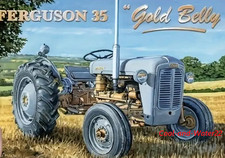 Ferguson 35 Gold Belly Tractor, Aluminium Wall Plate / Sign, Collectors Item