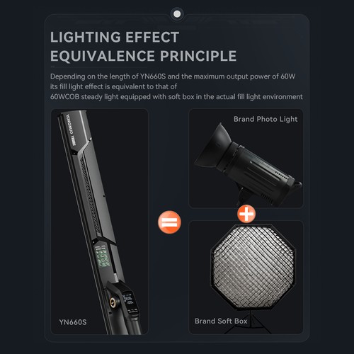 1- YN660S Handheld Light Stick LED Video Light Wand 3200K-5600K Bi-Color - Picture 12 of 18