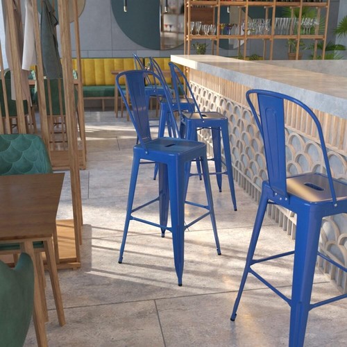 30 High Metal Indoor-Outdoor Barstool With Back - Picture 24 of 108