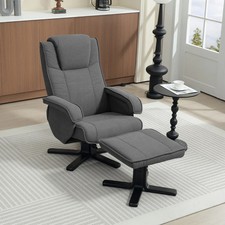 Rocker Swivel Recliner Chair Footstool Home Office Lounge Armchair Headrest Unit