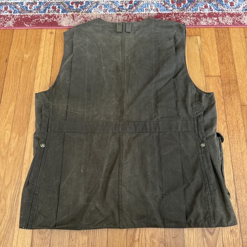 Vintage 90s Filson Waxed Half Moon Hunting Vest Size XL - Picture 2 of 7