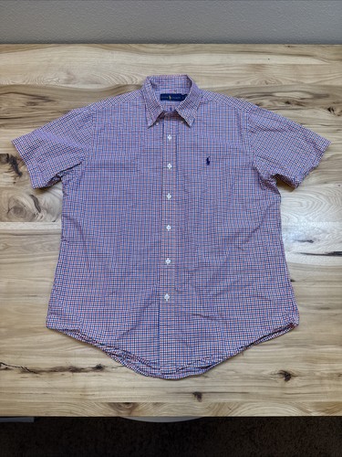 Ralph Lauren Herren Mehrfarbig Kariert Kurzarm Knopfleiste Hemd Größe Large - Bild 1 von 4