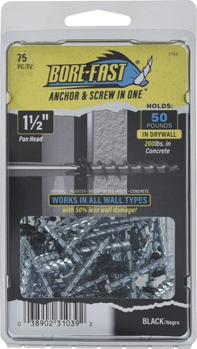 Borefast Drywall Anchors, Holds 50 Pounds in Drywall and 200 Pounds in Concre... - Picture 6 of 8