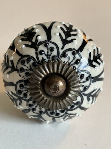 10 Antique Style Ceramic Hand Decorated Bronze Tone Drawer Pulls Knobs Unused - Picture 13 of 17
