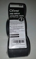 CKeep Pre Wrap Athletic 3 Rolls Black Prewrap Athletic Tape Foam Underwrap
