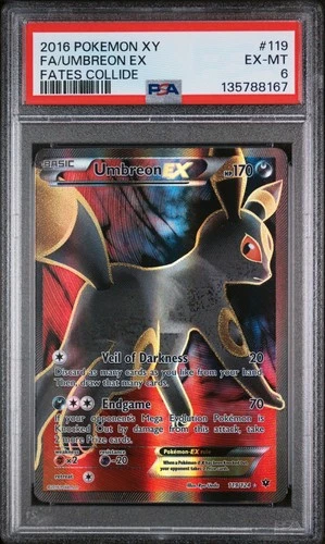 Umbreon EX Full Art Holo Rare PSA 6 - 2016 Pokemon XY Fates Collide #119/124