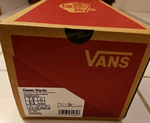 VANS Classic Slip On Get Outdoors Marshmallow Canvas Womens 8.5 Shoes NEW w/ Box - Picture 3 of 6