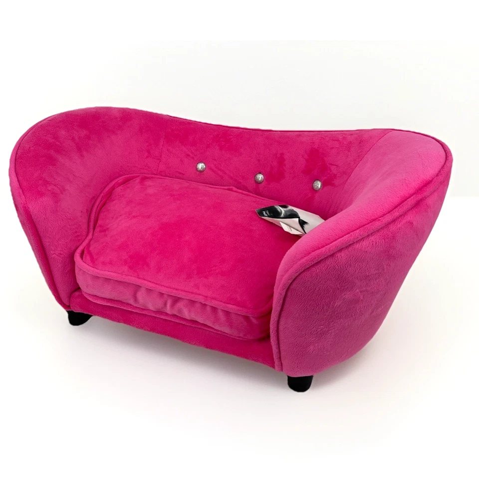 Dog Sofa Bed Enchanted Home Pet 27"L X 15"W 14.5”H Pink Plush NWT - Image 2 of 4